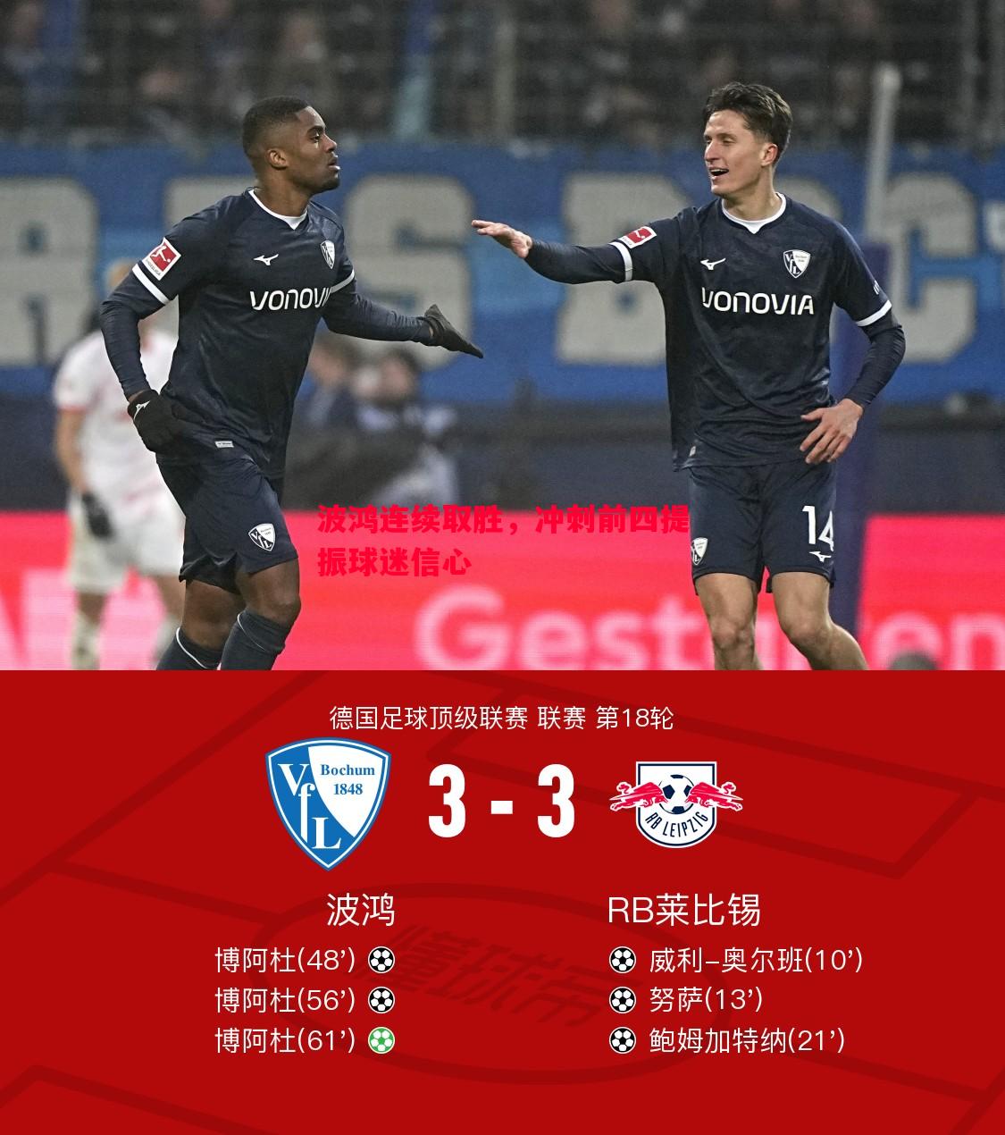 波鸿连续取胜，冲刺前四提振球迷信心